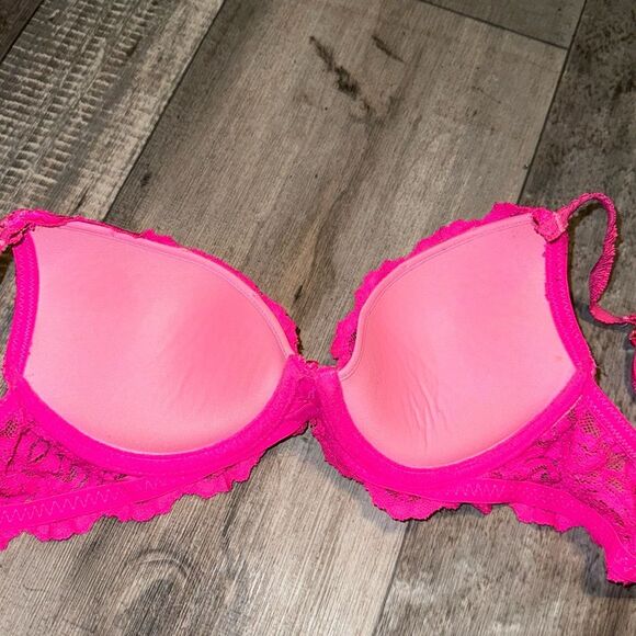 SMART &‎ SEXY pink push-up lace bra- size 36B - Picture 3 of 7